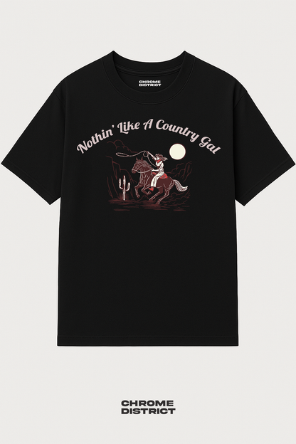 Nothing Like a Country Gal Graphic Tee – Oversized Heavyweight Cotton Western T-Shirt