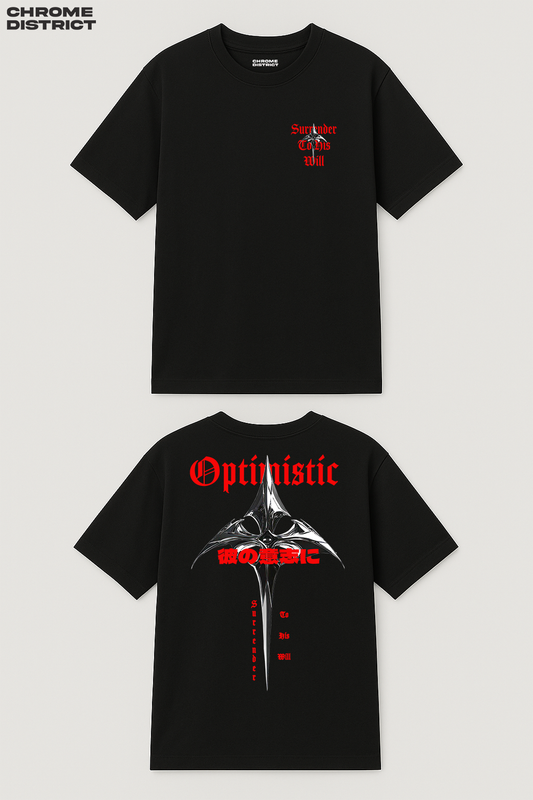 Optimism – Surrender to His Will Graphic Tee – Oversized Heavyweight Cotton Christian T-Shirt