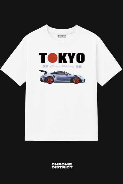 Tokyo Street Racing Graphic Tee – Oversized Heavyweight Cotton JDM Streetwear T-Shirt
