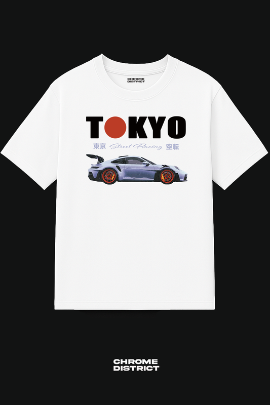 Tokyo Street Racing Graphic Tee – Oversized Heavyweight Cotton JDM Streetwear T-Shirt