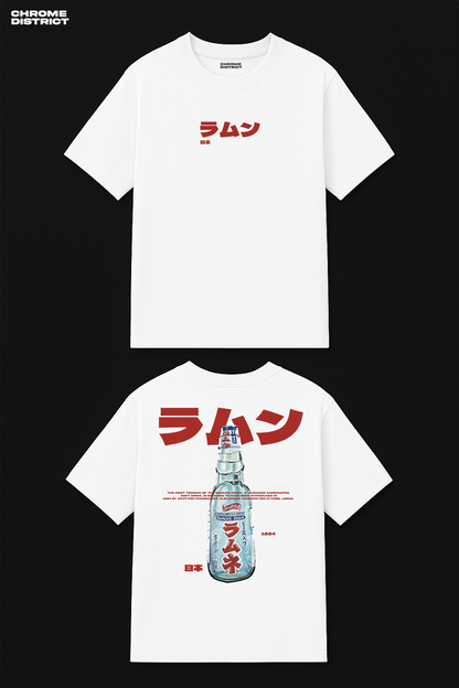 Ramune Bottle Graphic Tee – Oversized Heavyweight Cotton Japanese Streetwear T-Shirt