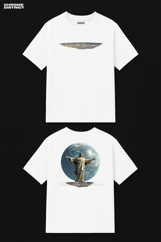 Jesus the Redeemer Graphic Tee – Oversized Heavyweight Cotton Christian Streetwear T-Shirt