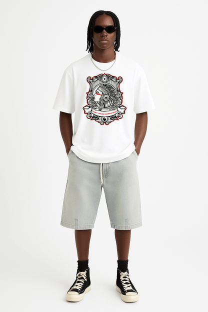 Native Indian Graphic Tee – Oversized Heavyweight Cotton Indigenous Streetwear T-Shirt