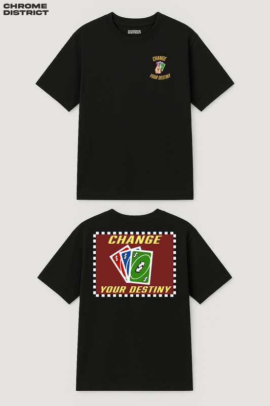 Uno Card Graphic Tee – Oversized Heavyweight Cotton Retro Game Streetwear T-Shirt