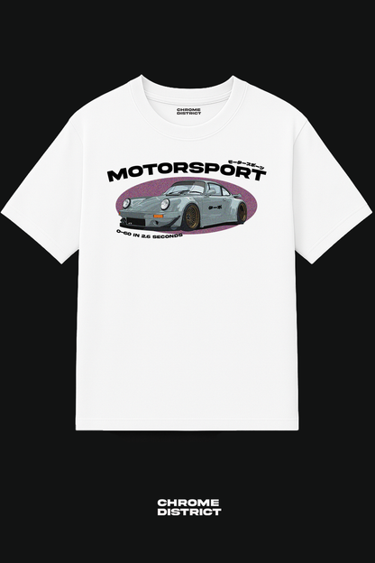 Race Car Motorsport Graphic Tee – Oversized Heavyweight Cotton Streetwear T-Shirt