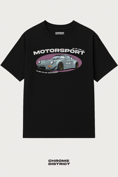 Race Car Motorsport Graphic Tee – Oversized Heavyweight Cotton Streetwear T-Shirt
