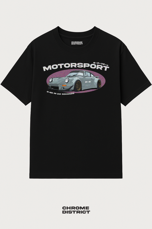 Race Car Motorsport Graphic Tee – Oversized Heavyweight Cotton Streetwear T-Shirt