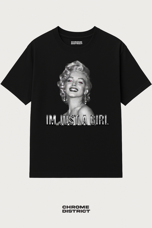 Just a Girl Graphic Tee – Oversized Heavyweight Cotton Streetwear T-Shirt