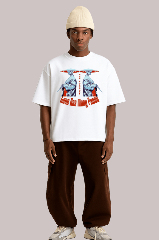 Love Has Many Faces Anime Graphic Tee – Oversized Heavyweight Cotton Japanese Streetwear T-Shirt