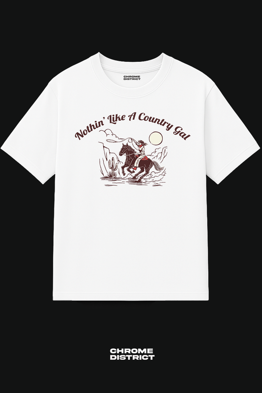 Nothing Like a Country Gal Graphic Tee – Oversized Heavyweight Cotton Western T-Shirt