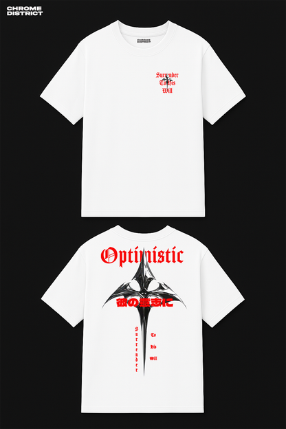 Optimism – Surrender to His Will Graphic Tee – Oversized Heavyweight Cotton Christian T-Shirt